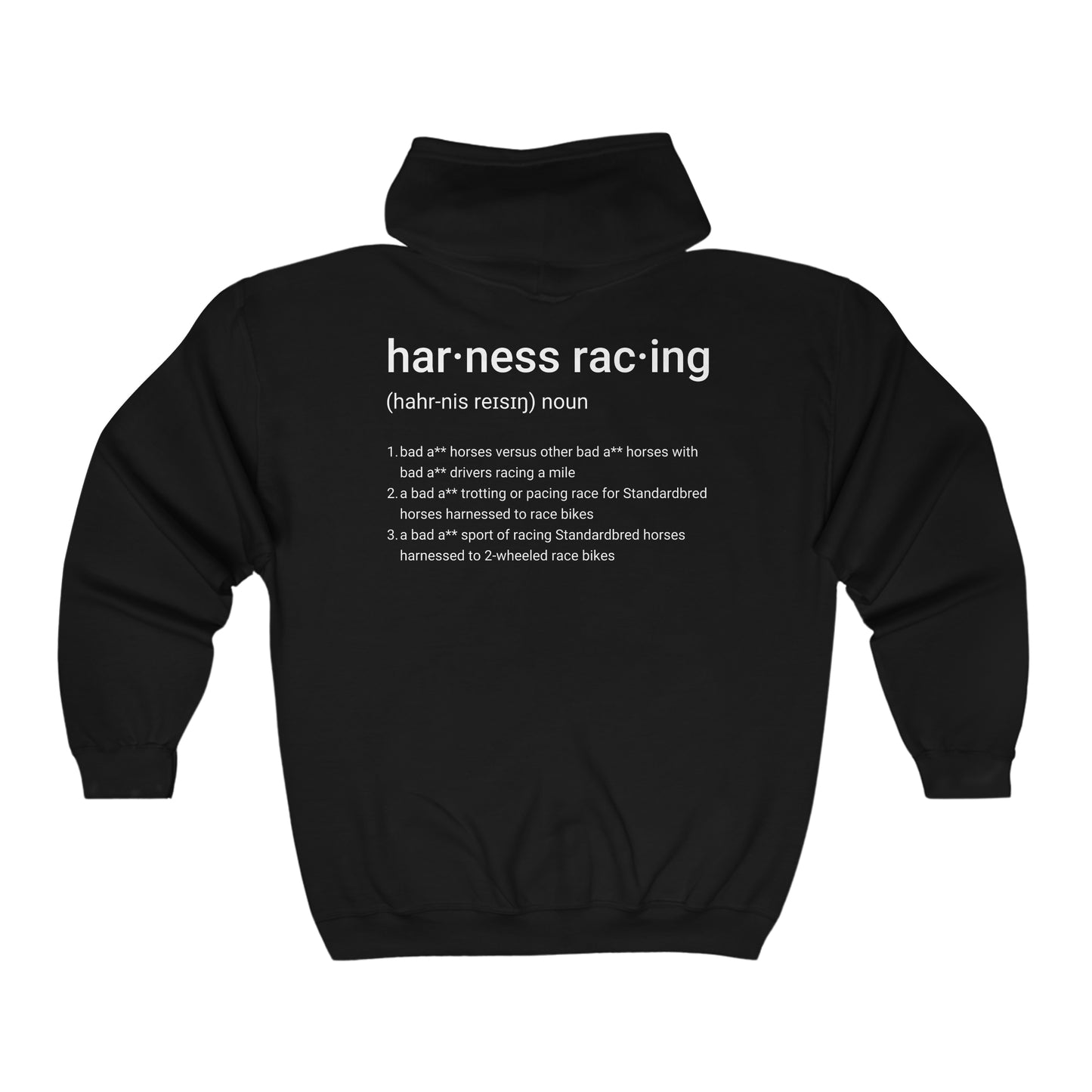 Harness Racing Definition - Full Zip Hooded Sweatshirt