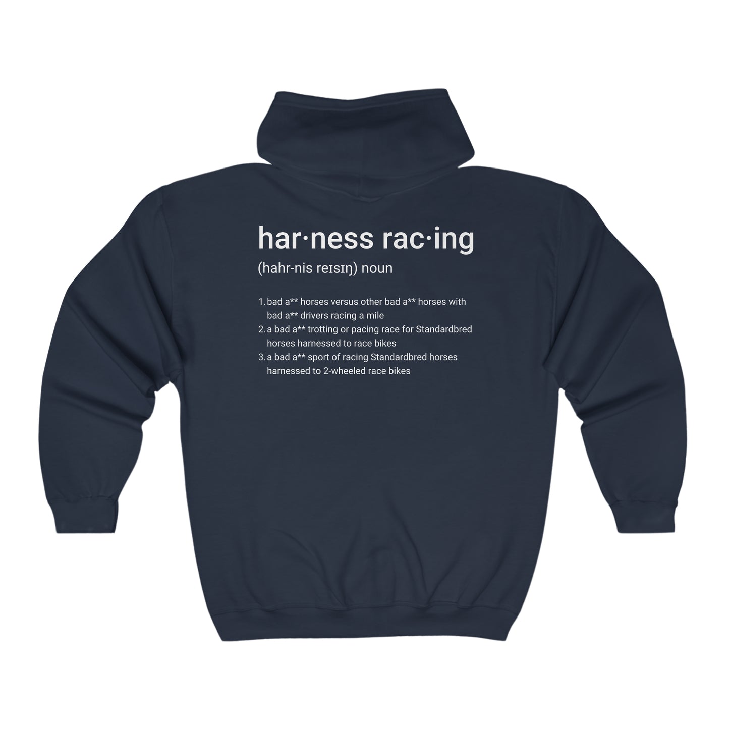 Harness Racing Definition - Full Zip Hooded Sweatshirt