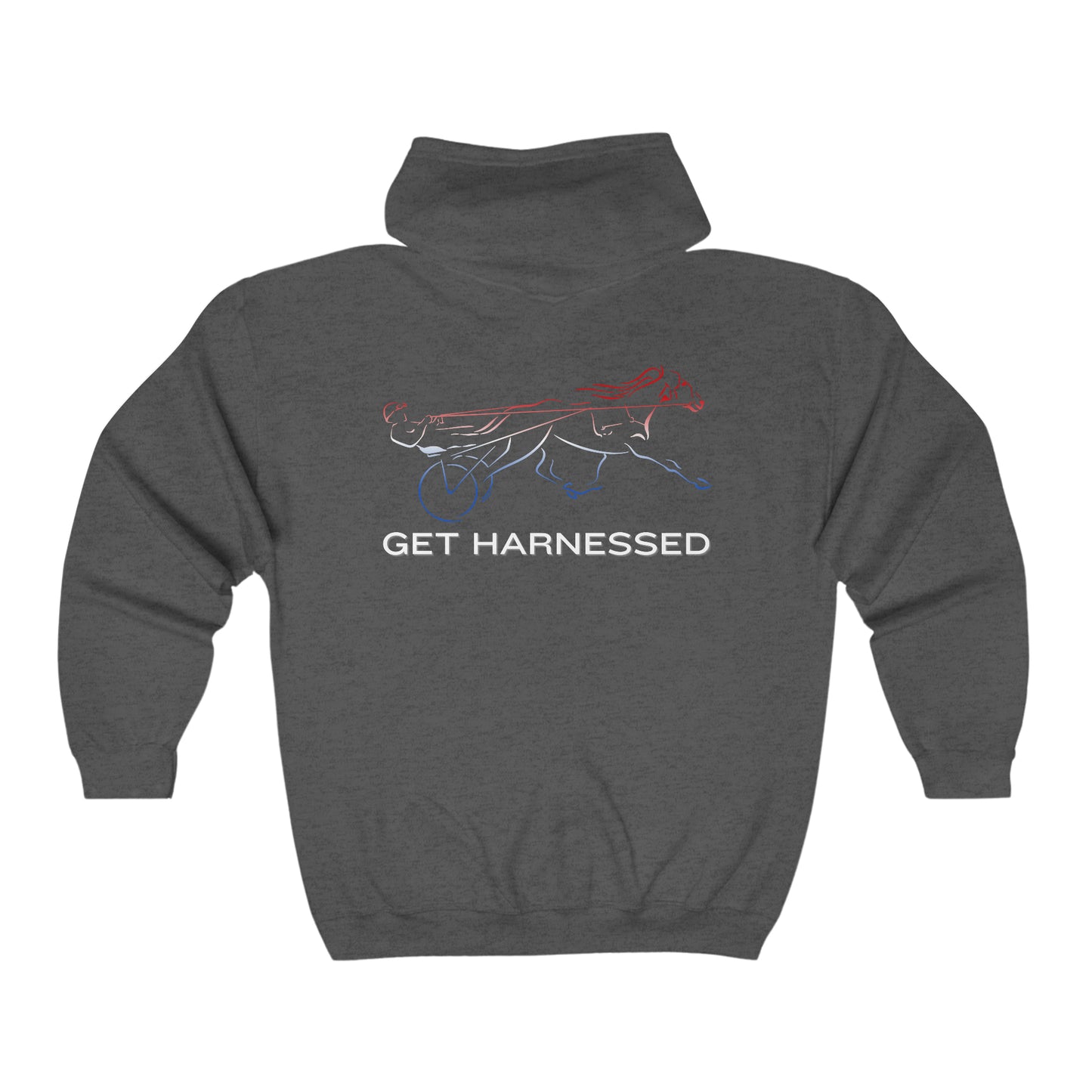 Get Harnessed - Red, White, & Blue - Full Zip Hooded Sweatshirt