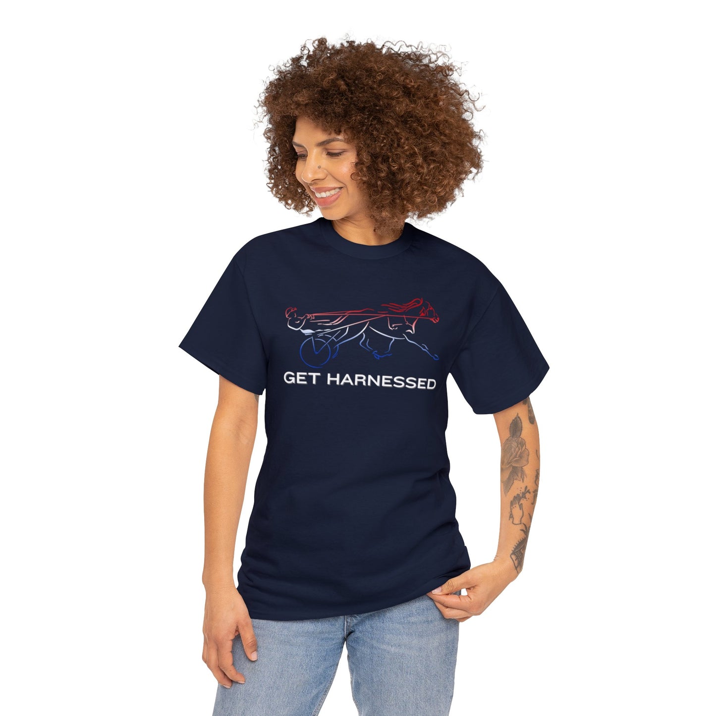 Get Harnessed - Red, White, & Blue - Unisex Heavy Cotton Tee