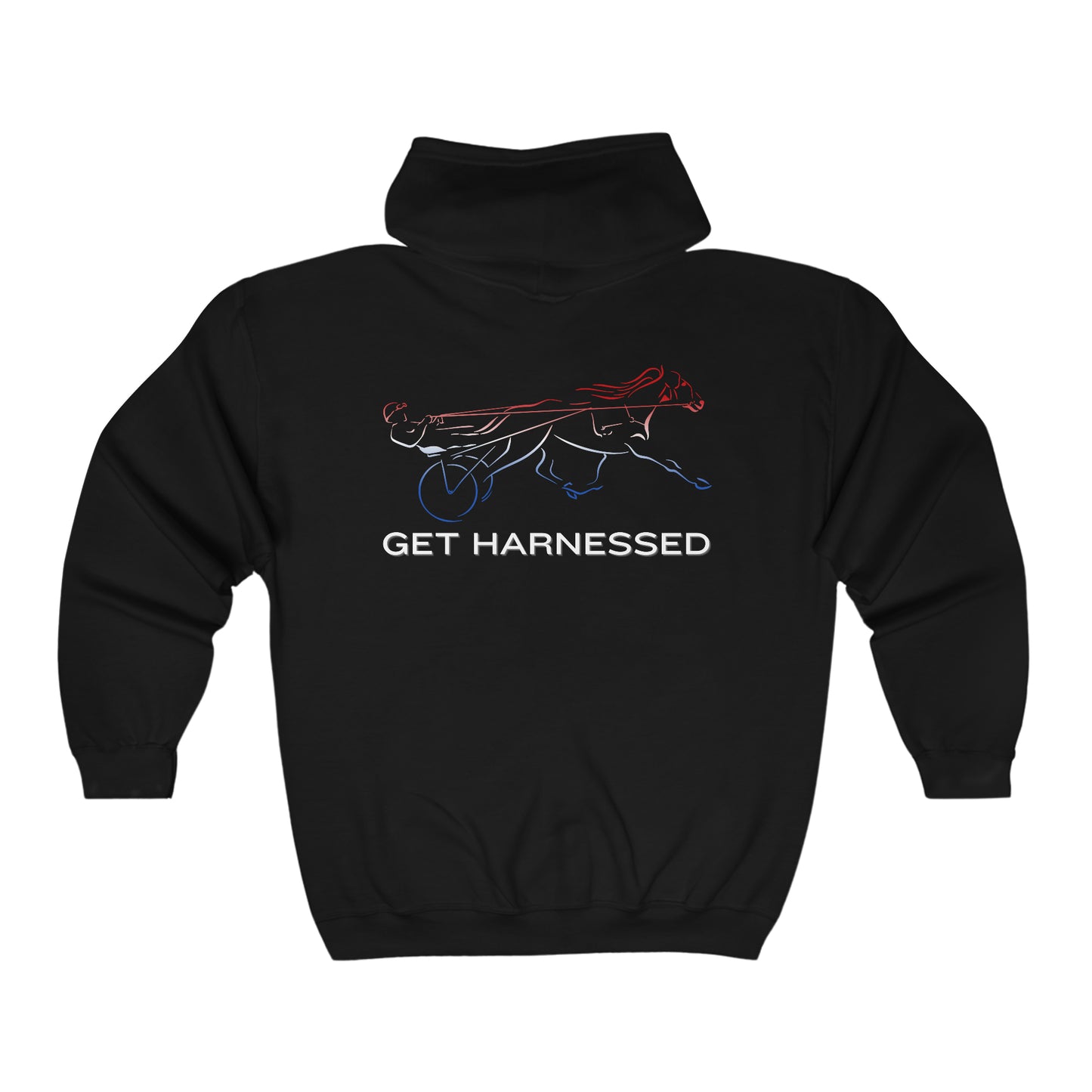 Get Harnessed - Red, White, & Blue - Full Zip Hooded Sweatshirt