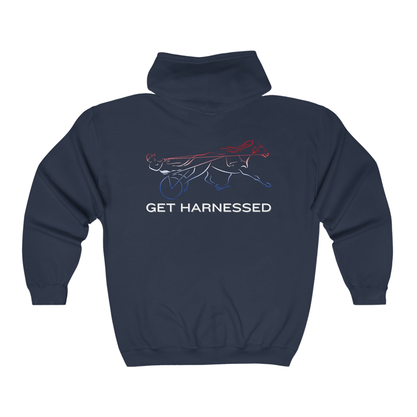 Get Harnessed - Red, White, & Blue - Full Zip Hooded Sweatshirt