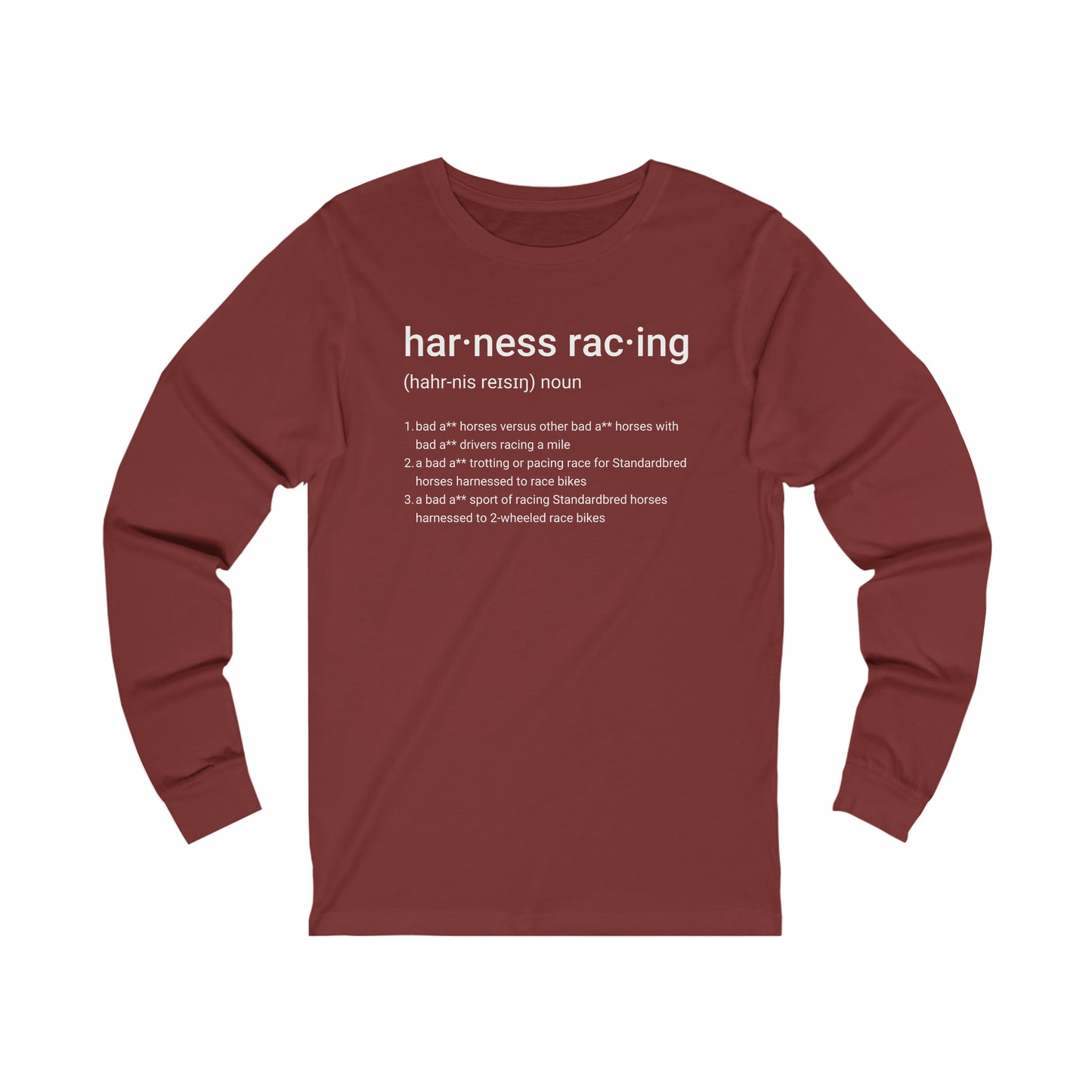 Harness Racing Definition - Unisex Jersey Long Sleeve Tee