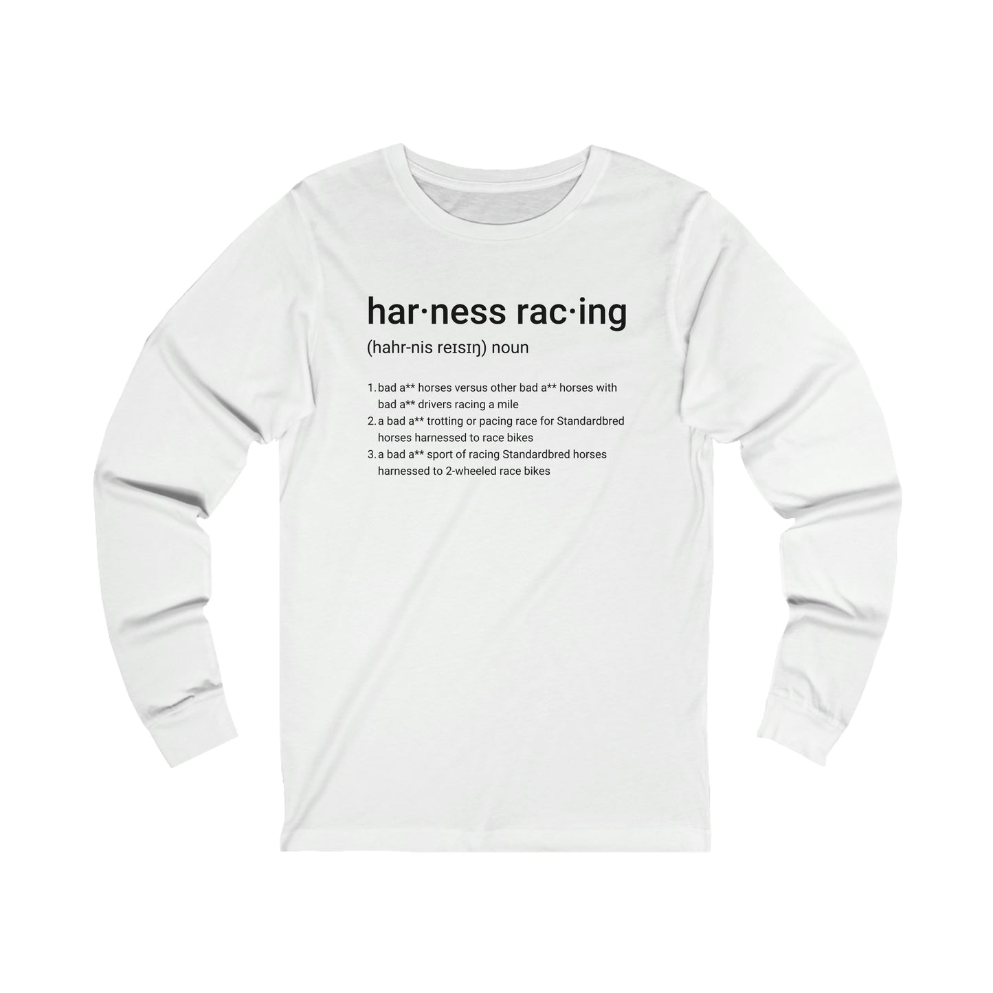 Harness Racing Definition - Unisex Jersey Long Sleeve Tee