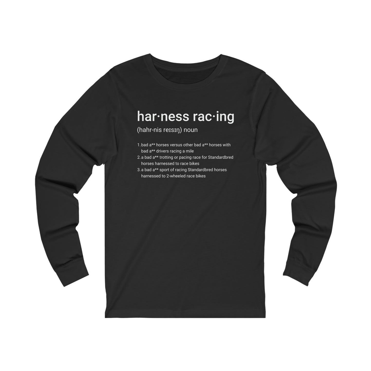 Harness Racing Definition - Unisex Jersey Long Sleeve Tee